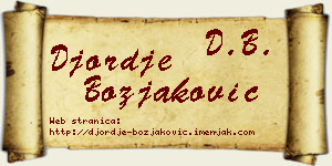 Đorđe Božjaković vizit kartica